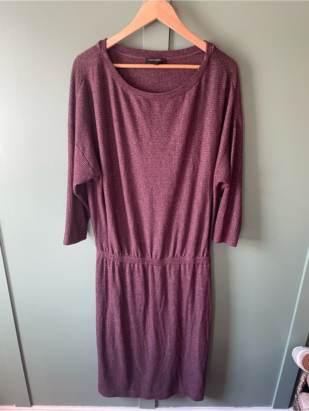 Banana Republic Plum Ribbed Midi Dress